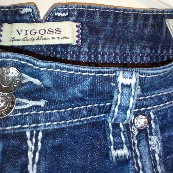 Women's Vigoss Size 15/33 Bootcut Jeans with Rhinestones on back pockets - Picture 2 of 13